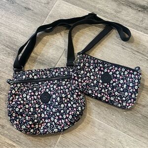 Kipling Emmylou Crossbody Bag Purse Matching Small Pouch Missing Gorilla Charm